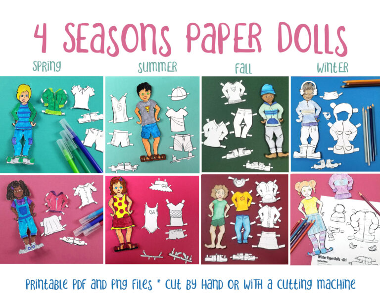 Four Seasons Dress Up Doll Printables Bundle