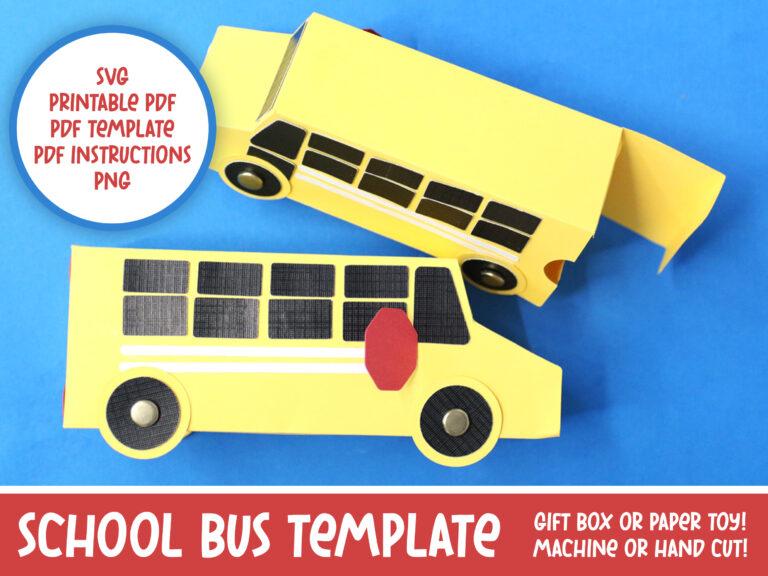 School Bus Box Template – SVG PDF and PNG