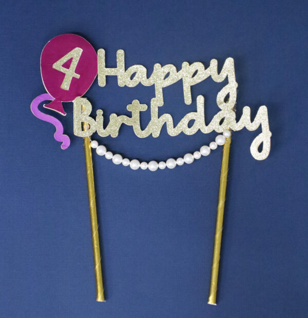 Happy Birthday Cake Topper SVG for Cricut or Laser - Image 3