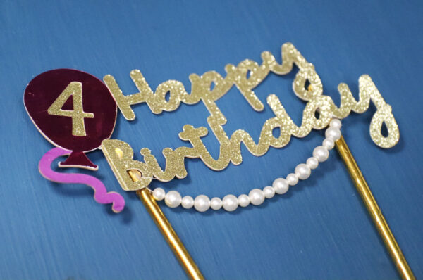 Happy Birthday Cake Topper SVG for Cricut or Laser - Image 11