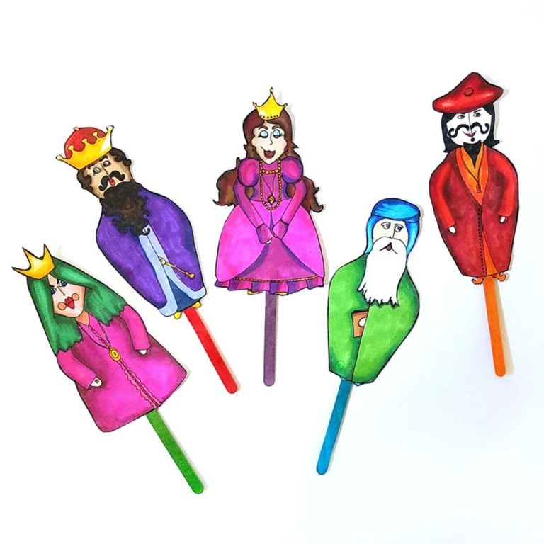 PURIM Puppets – Full Color AND Color-in Duo!