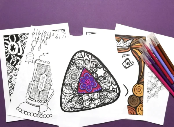 Purim Coloring Pages for Adults / PDF