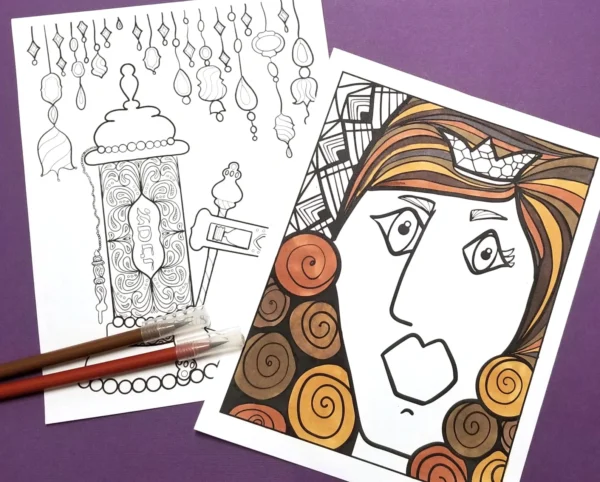 Purim Coloring Pages for Adults / PDF - Image 8