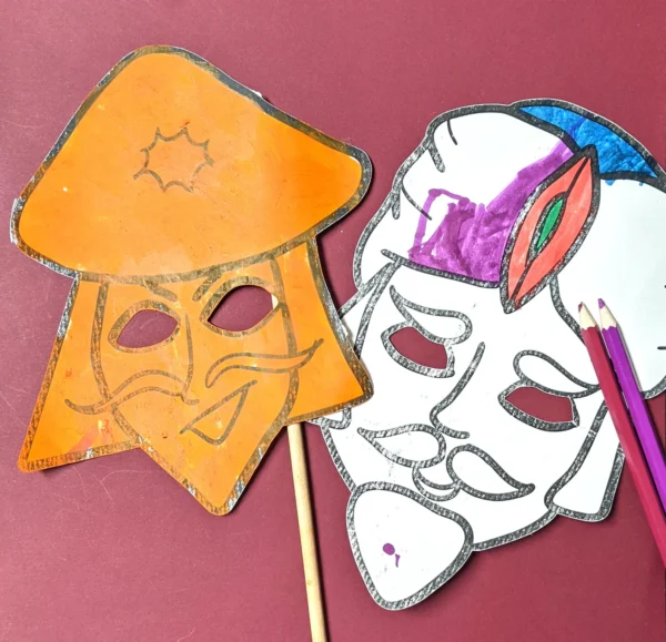 9 Color-in PURIM Masks and Coloring Pages - Image 10