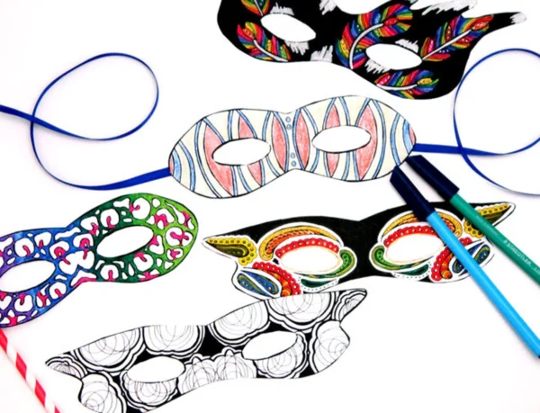 12 Printable Color-in Masquerade Masks for Kids & Adults - Image 8