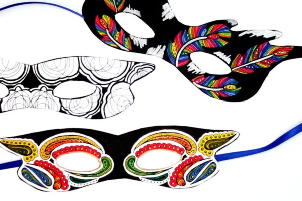 12 Printable Color-in Masquerade Masks for Kids & Adults - Image 6