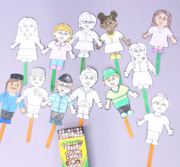 Jewish Diversity Puppets Coloring Pages |  Achdut Unity Activity & Paper Craft - Image 14