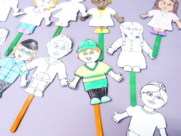 Jewish Diversity Puppets Coloring Pages |  Achdut Unity Activity & Paper Craft - Image 12