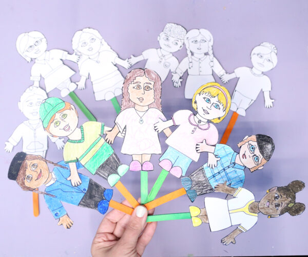 Jewish Diversity Puppets Coloring Pages |  Achdut Unity Activity & Paper Craft - Image 7