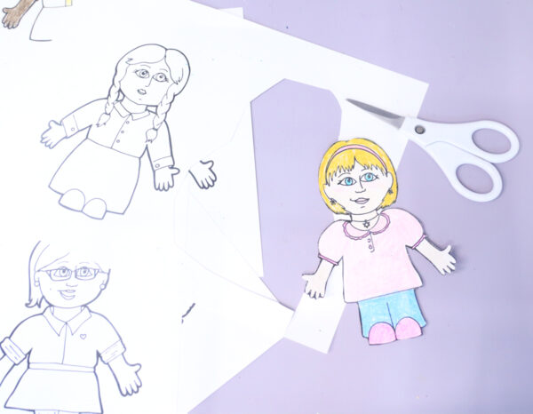 Jewish Diversity Puppets Coloring Pages |  Achdut Unity Activity & Paper Craft - Image 5
