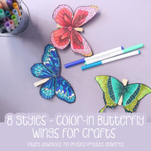 Butterfly Wings Templates | Paper Butterfly Clothespin Craft