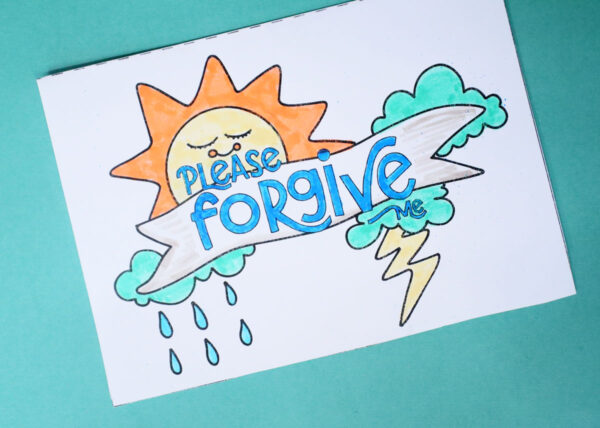 I'm Sorry Cards for Kids | Color & Craft Apology Cards for Rosh Hashanah, Yom Kippur - Image 4