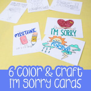 I'm Sorry Cards for Kids | Color & Craft Apology Cards for Rosh Hashanah, Yom Kippur