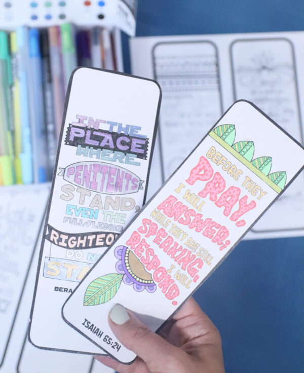 Printable Prayer Bookmarks | Psalms and Bible Quote Adult Coloring Pages | Jewish High Holidays Crafts (Rosh Hashanah, Yom Kippur) - Image 14