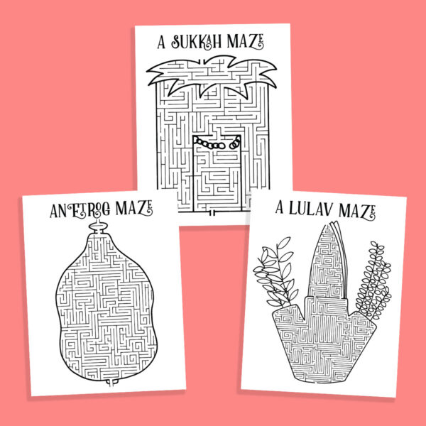 Sukkot Mazes | Printable High Holidays Fun Pages - Image 5