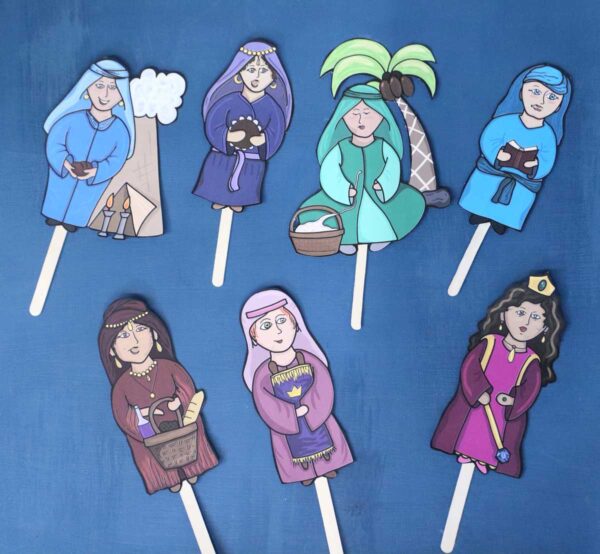 FULL COLOR 7 Neviot Prophetesses Puppets for Kids | Preschool and Kids Bible Tanach Toys - Image 4