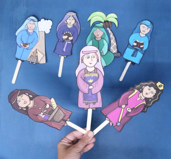 FULL COLOR 7 Neviot Prophetesses Puppets for Kids | Preschool and Kids Bible Tanach Toys - Image 5