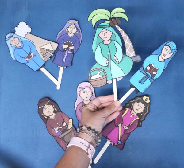 FULL COLOR 7 Neviot Prophetesses Puppets for Kids | Preschool and Kids Bible Tanach Toys - Image 7
