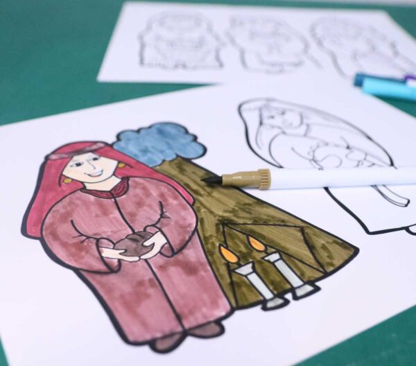 COLOR-IN 7 Neviot Prophetesses Puppets for Kids | Preschool and Kids Bible Tanach Crafts - Image 4