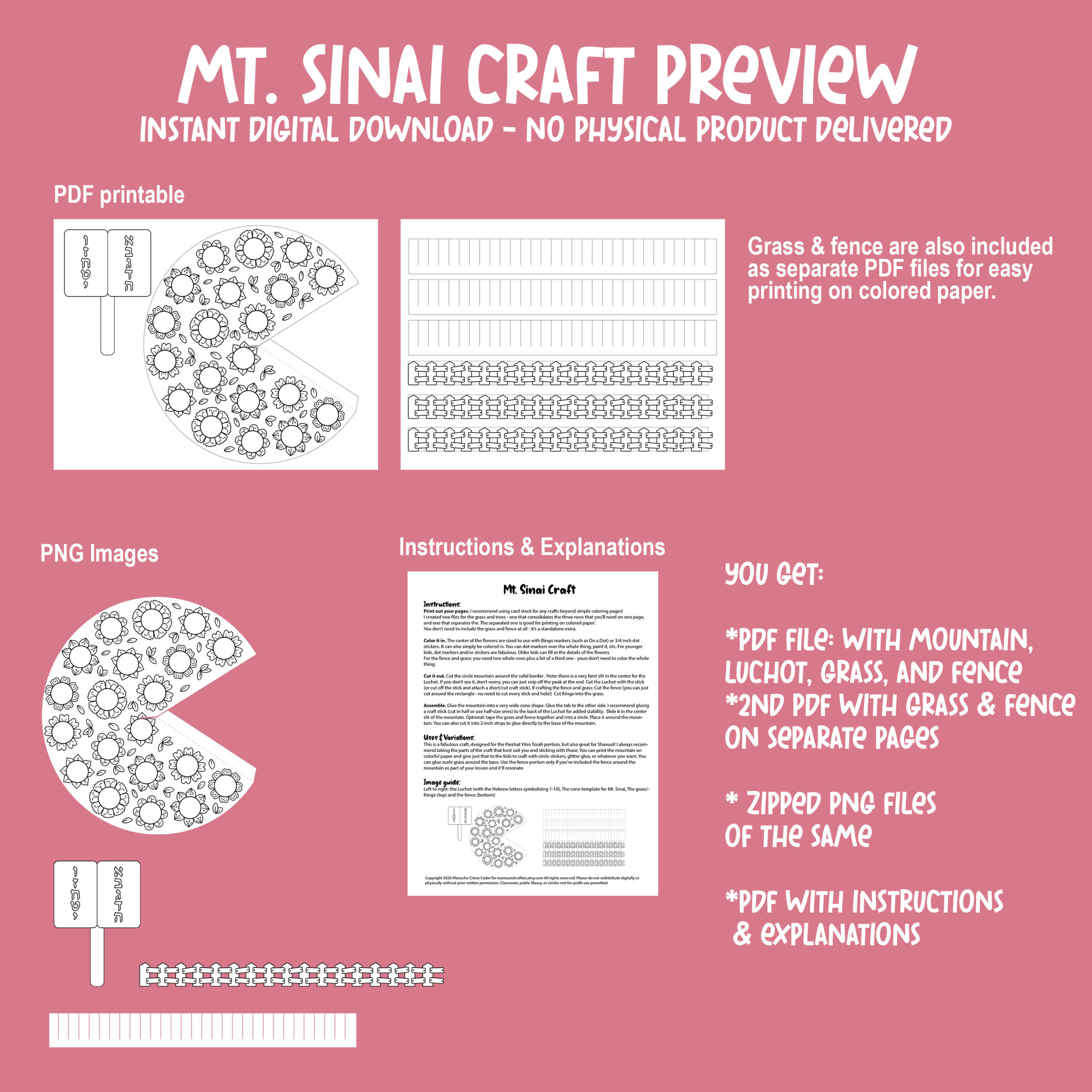 Mt. Sinai (Har Sinai) Craft for Kids - Parshat Yitro and Shavuot - Image 2