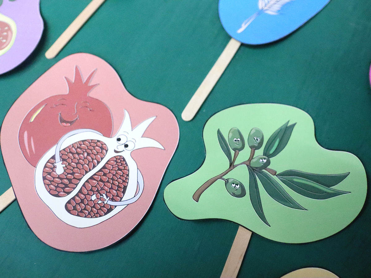 FULL COLOR 7 Species of Israel Craft - Shivat Haminim Printable Puppets - Image 7