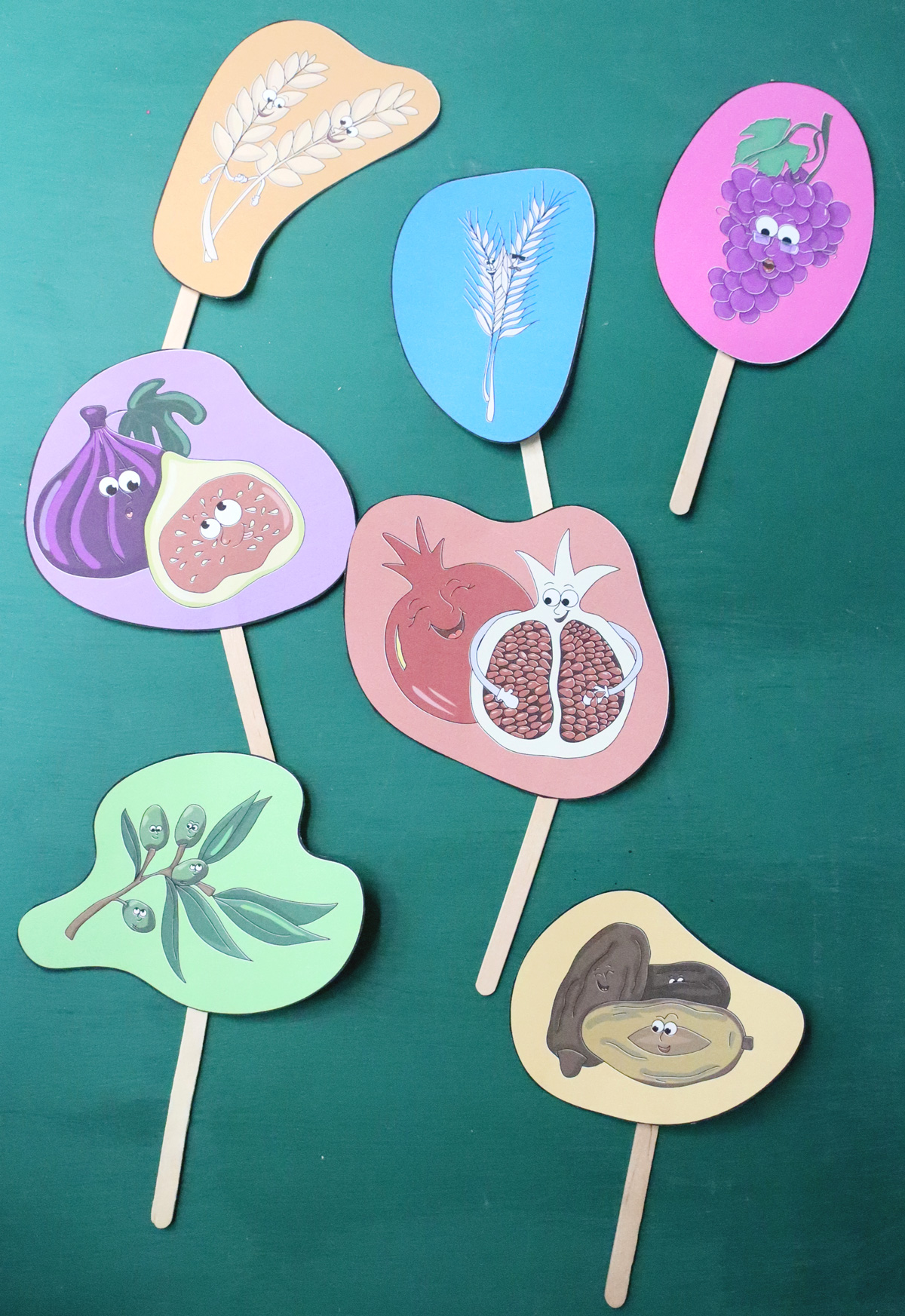 FULL COLOR 7 Species of Israel Craft - Shivat Haminim Printable Puppets - Image 12
