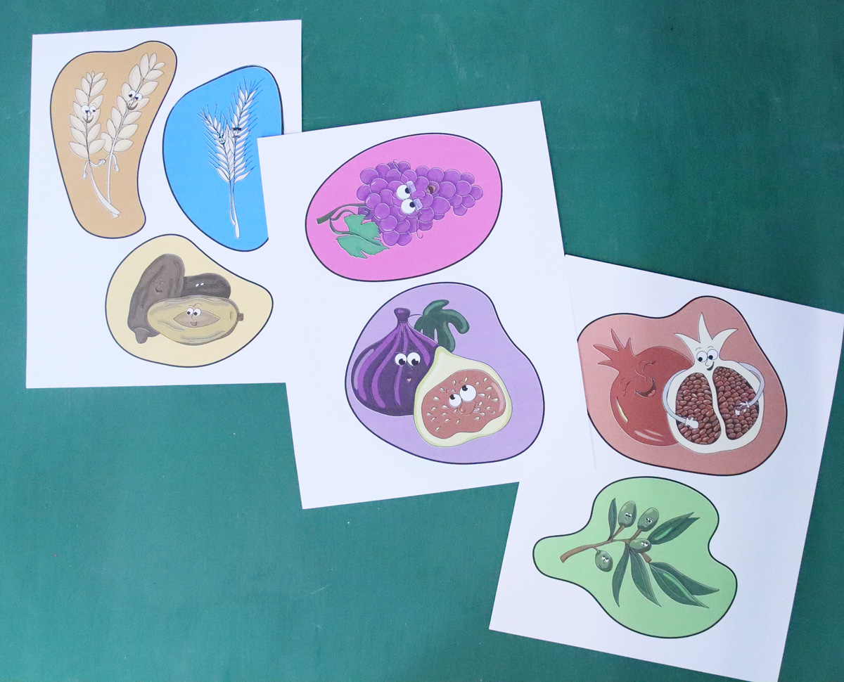FULL COLOR 7 Species of Israel Craft - Shivat Haminim Printable Puppets - Image 3