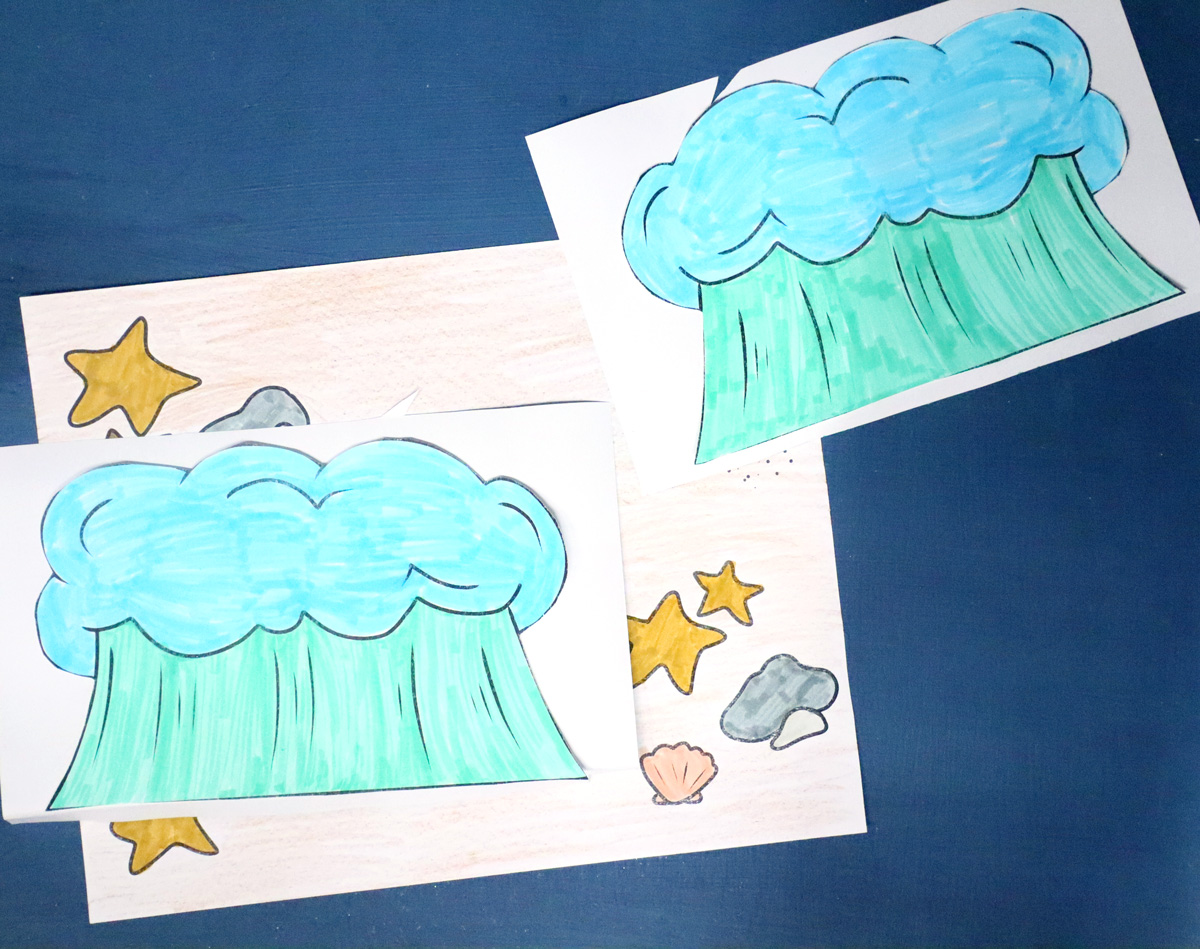 Splitting of The Sea Craft for Parshat Beshalach or Passover | Coloring Page Diorama & Puppets - Image 8