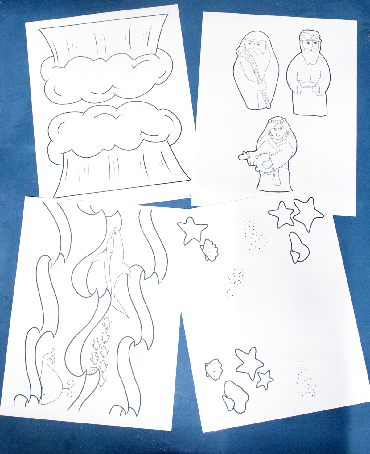 Splitting of The Sea Craft for Parshat Beshalach or Passover | Coloring Page Diorama & Puppets - Image 5