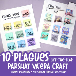 Ten Plagues Lift the Flap Coloring Pages and Craft | Va'era Parsha Craft