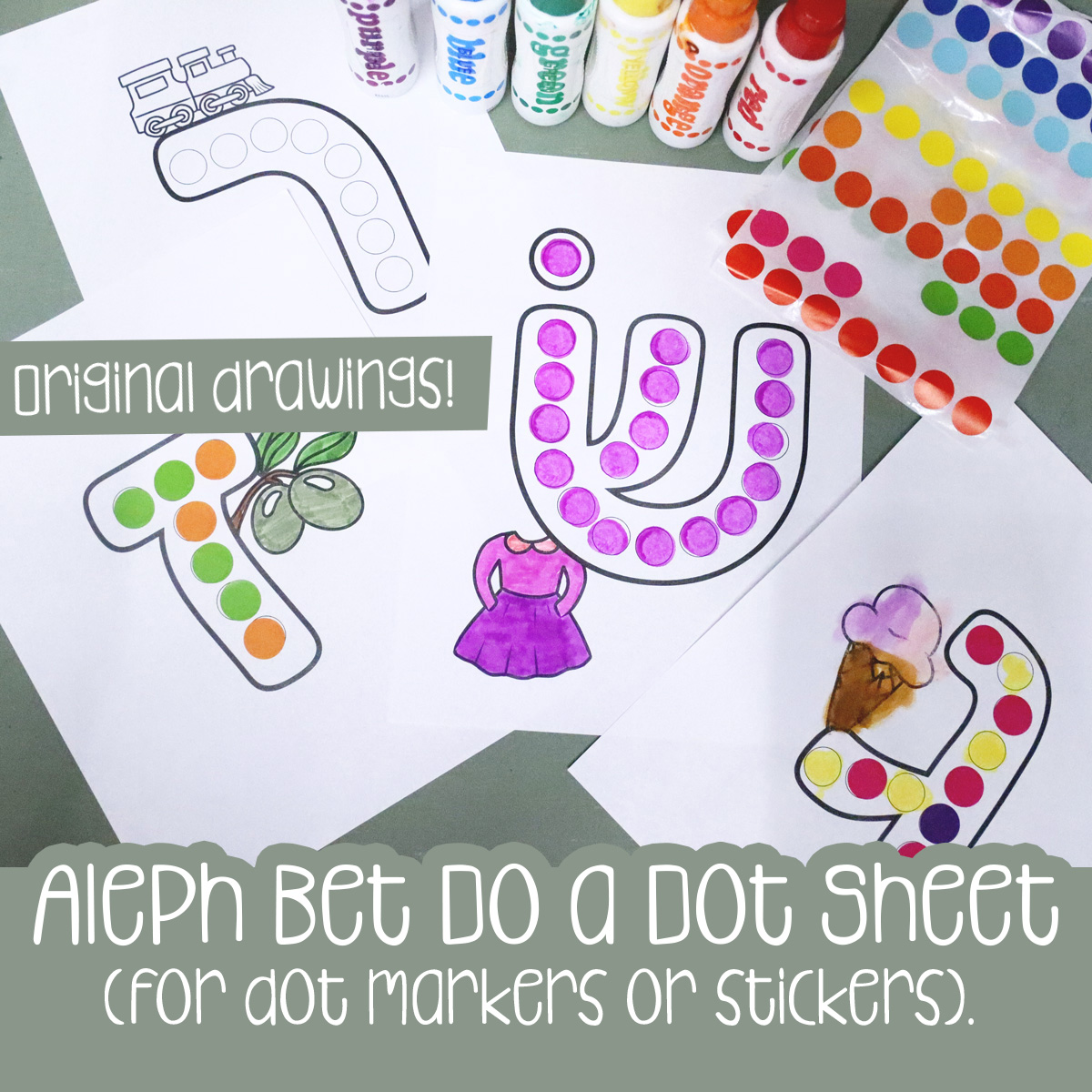 Aleph Bet Do a Dot Sheets - Hebrew School Coloring Pages and Activities