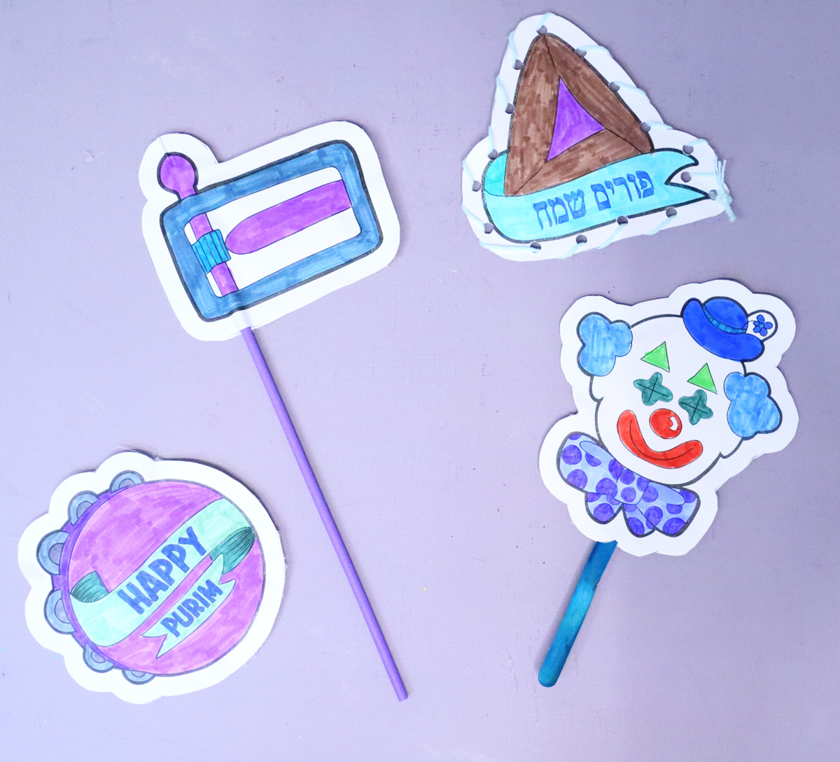 8 Purim Paper Graggers Craft Template - Coloring Pages and Crafts - Image 15