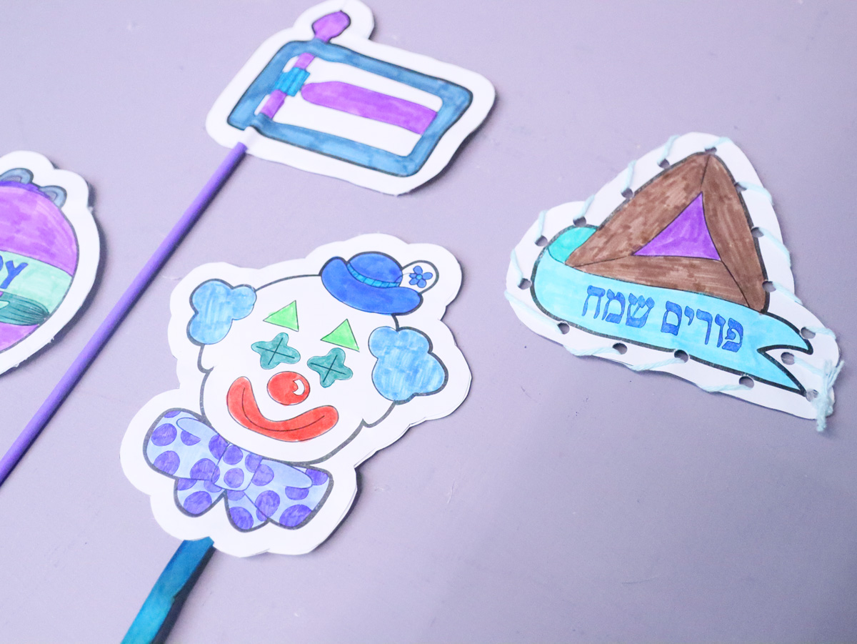 8 Purim Paper Graggers Craft Template - Coloring Pages and Crafts - Image 23