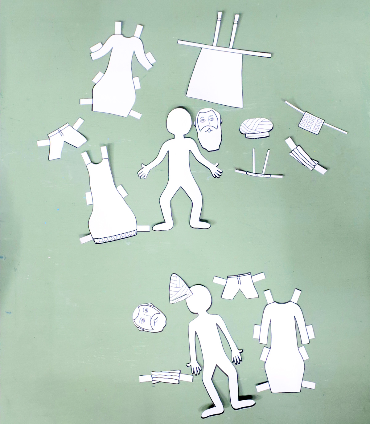 Priestly Garments Paper Dolls | High Priest and Common Priest (Kohen Gadol, Hedyot) Layered Clothing for Parshat Tetzaveh - Image 3