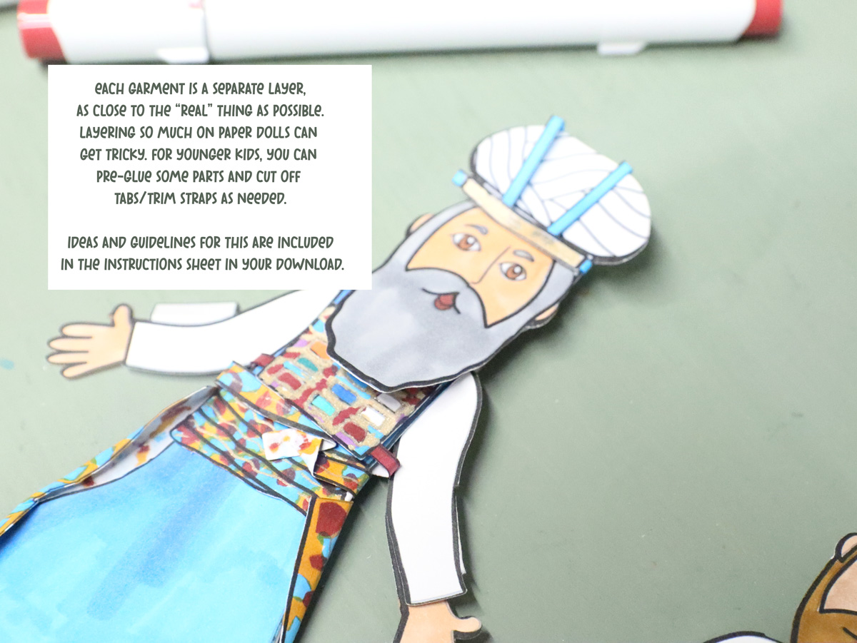 Priestly Garments Paper Dolls | High Priest and Common Priest (Kohen Gadol, Hedyot) Layered Clothing for Parshat Tetzaveh - Image 16