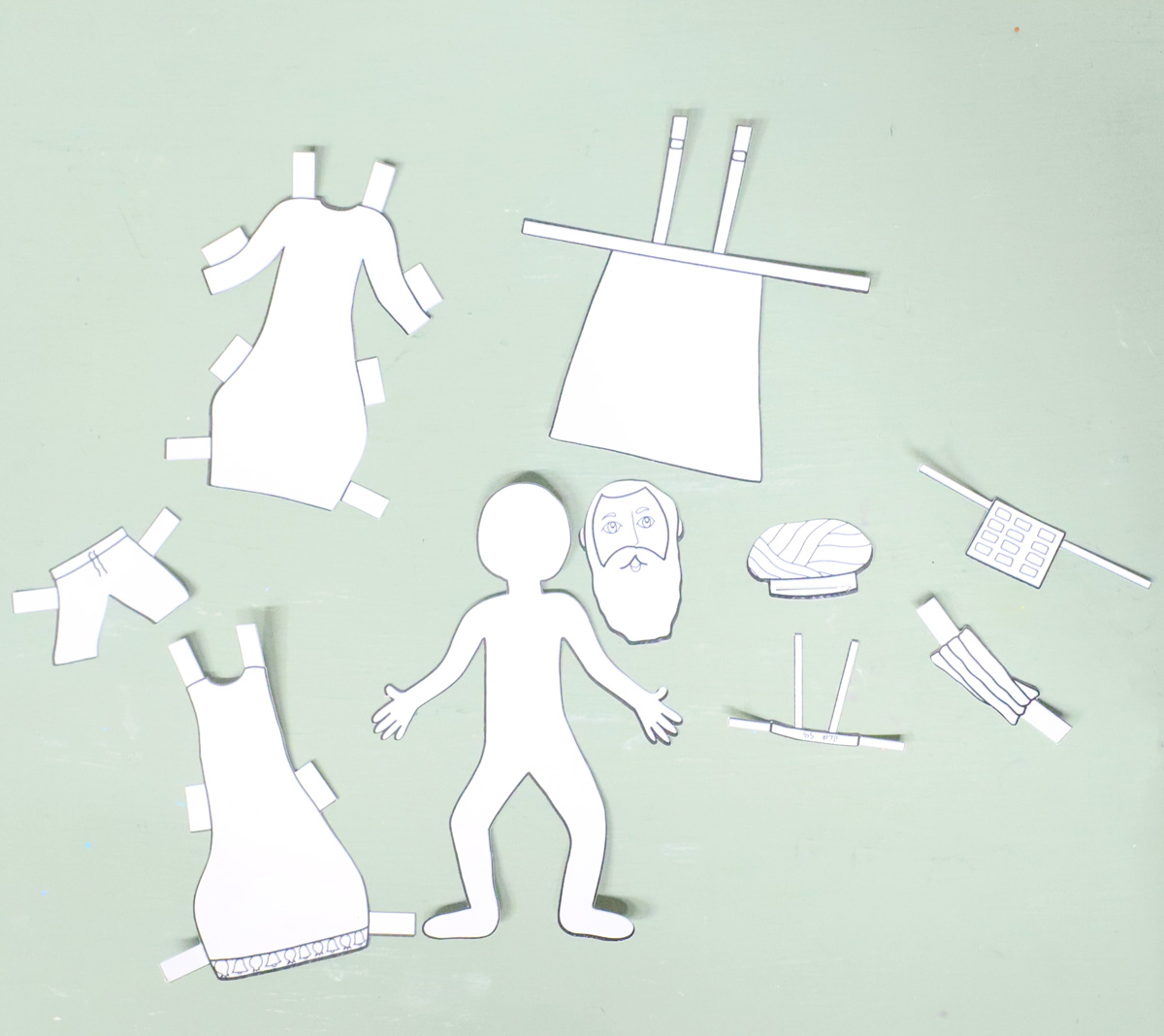 Priestly Garments Paper Dolls | High Priest and Common Priest (Kohen Gadol, Hedyot) Layered Clothing for Parshat Tetzaveh - Image 5