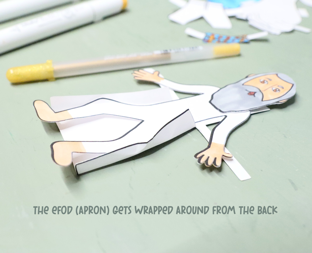 Priestly Garments Paper Dolls | High Priest and Common Priest (Kohen Gadol, Hedyot) Layered Clothing for Parshat Tetzaveh - Image 9