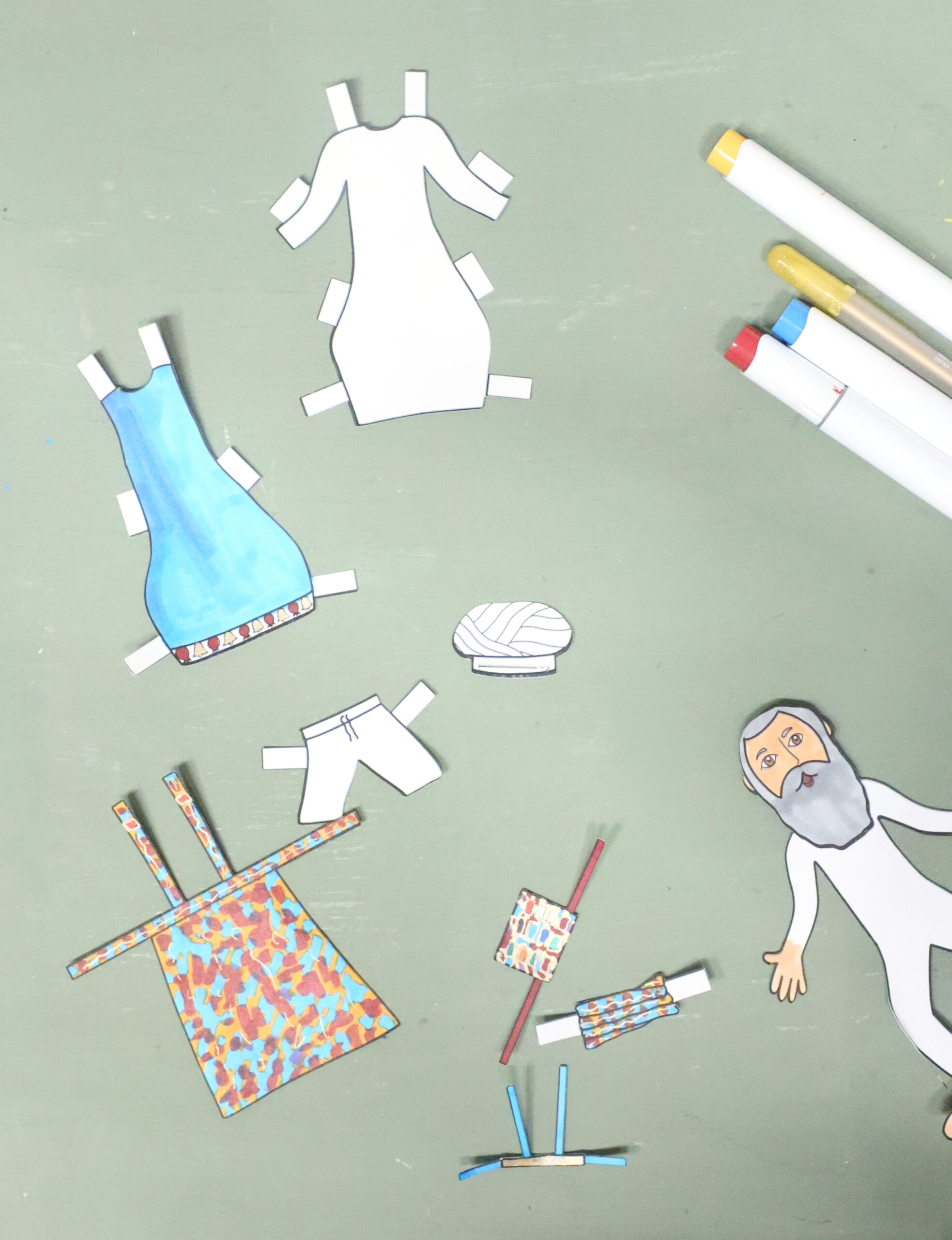 Priestly Garments Paper Dolls | High Priest and Common Priest (Kohen Gadol, Hedyot) Layered Clothing for Parshat Tetzaveh - Image 10