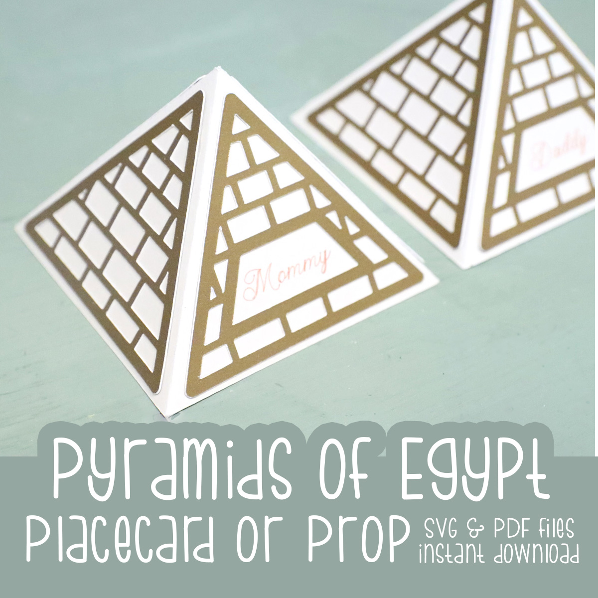 Great Pyramids of Egypt Passover Place Cards SVG and Printable | Cut File and PDF for Pesach